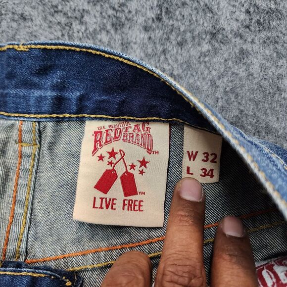 Red Tag Brand Men's Blue Denim Jeans Size 32 - Picture 4 of 10